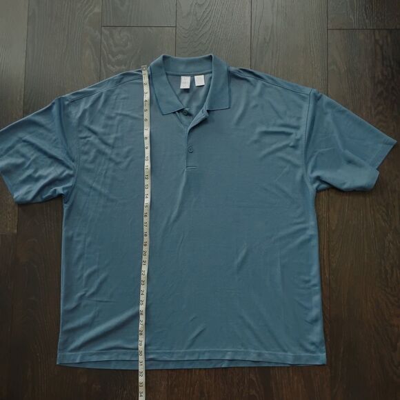 Burma Bibas Polo Shirt Men's Size 2XL XXL Short Sleeve Rayon/Polyester Golf Blue - Picture 4 of 5